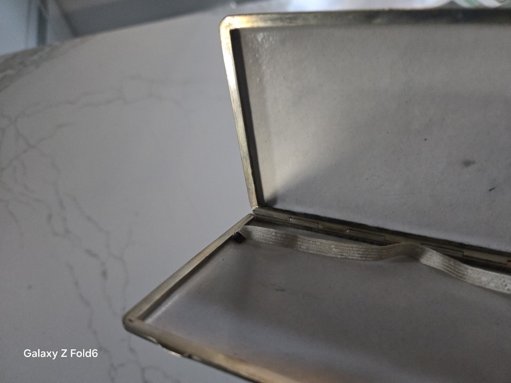 Beautiful Antique Silver Middle Eastern Figural Mina Kari Cigarette Box Case