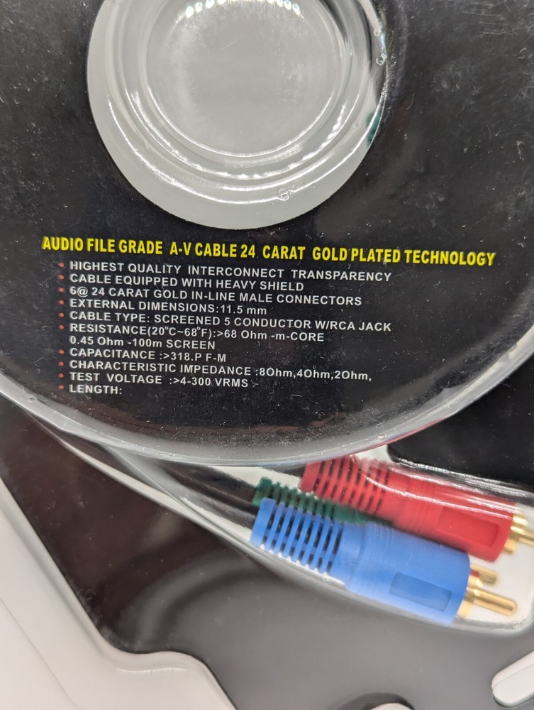 Paramax P-101B AV Cables 24 Carat Gold Plated Technology - New