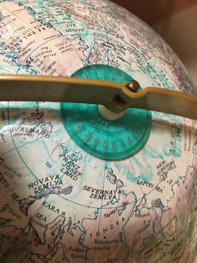 Vtg Replogle World Ocean Series 12" Diameter Spinning Globe Rotating Axis USSR