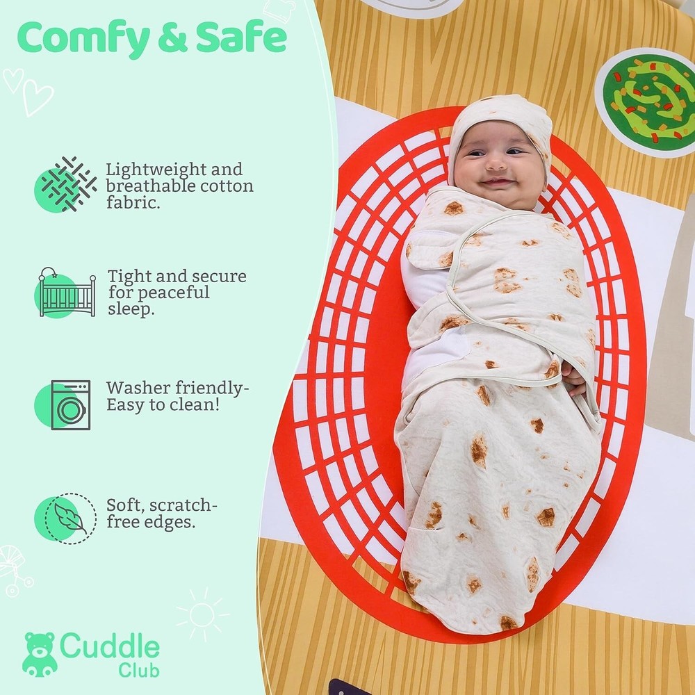 Cuddle Club Newborn Bedding Gift Set - Burrito Bundle Size - Small