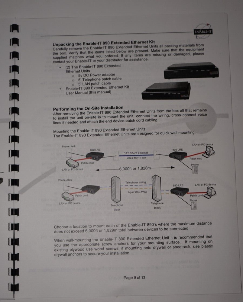 ENABLE-IT 890 LRE Ethernet Extender Pair - LRE