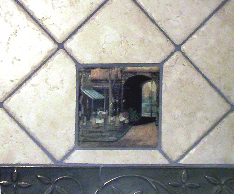 Art Cafe Paris Mural Ceramic Bath Backsplash Tile #310