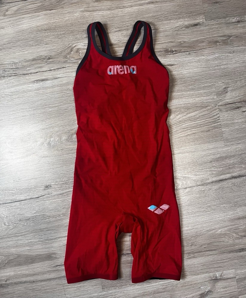 Womens ARENA Powerskin Carbon Open Back Swimsuit Size 32