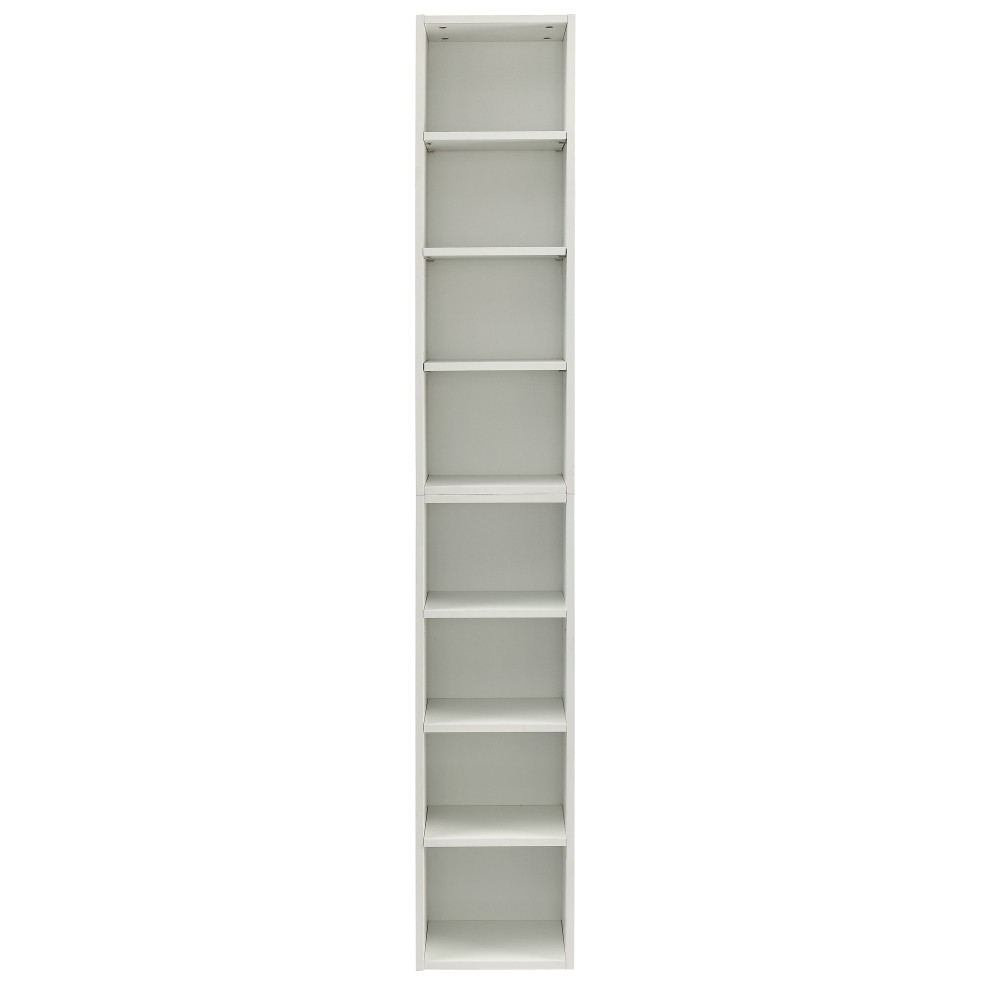 Multi-Purpose 8-Shelf Media Rack -Adjustable Bookcase,Slim Storage,Home Office