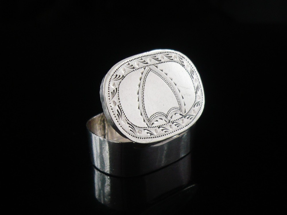 Antique Sterling Silver Patch Box, Hallmarked Birmingham 1800