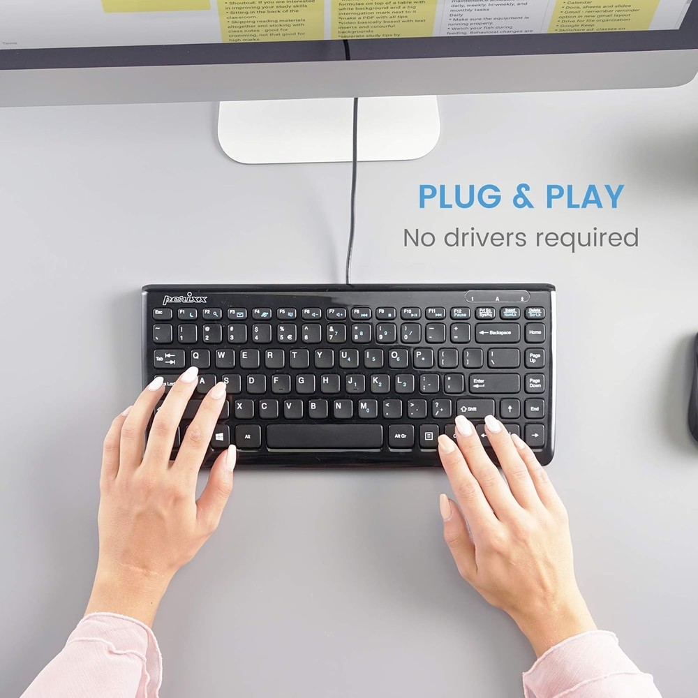 Durable Glossy Black USB Mini Keyboard - Simple Plug and Play Convenience