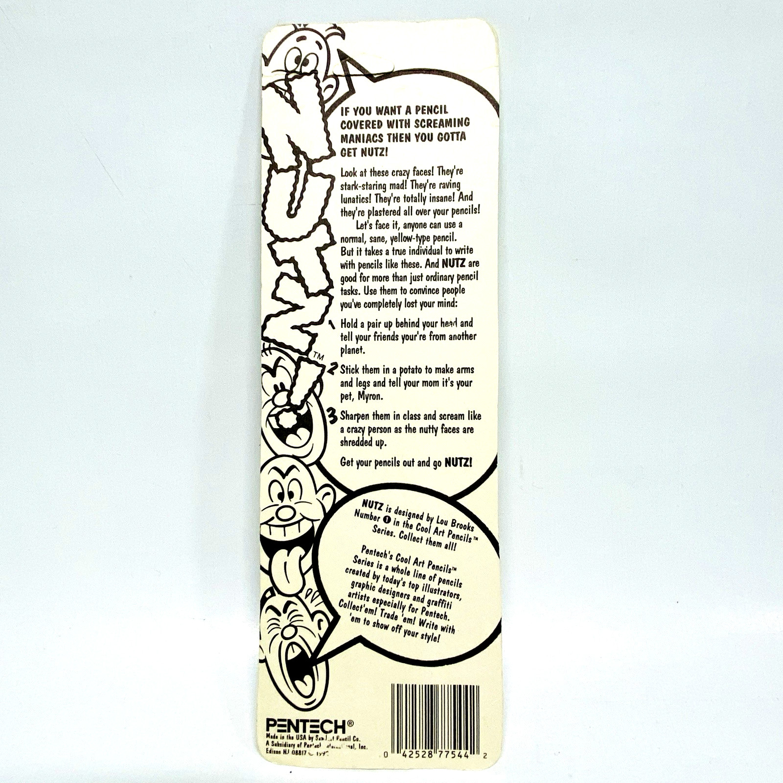 Vintage Lou Brooks Pentech Pencil 5 Loony No. 2 Set 1992 Nutz Retro Cool Art