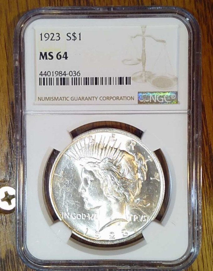 1923 BU Silver Peace Dollar NGC MS64 (036)