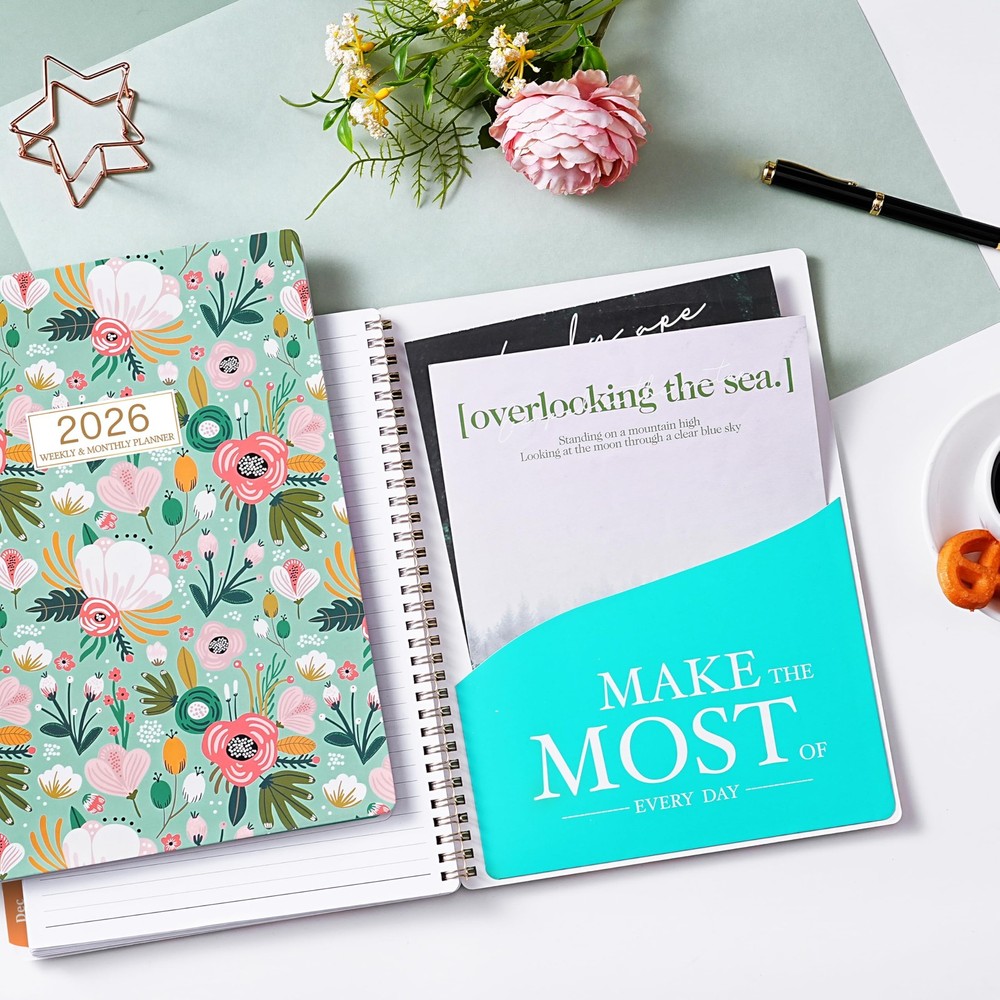 2026 Planner - 2026 Weekly and Monthly, Large, Green