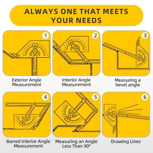 2 Pcs Protractor Angle Finders, Adjustable Protractors 0°-180° with Locking