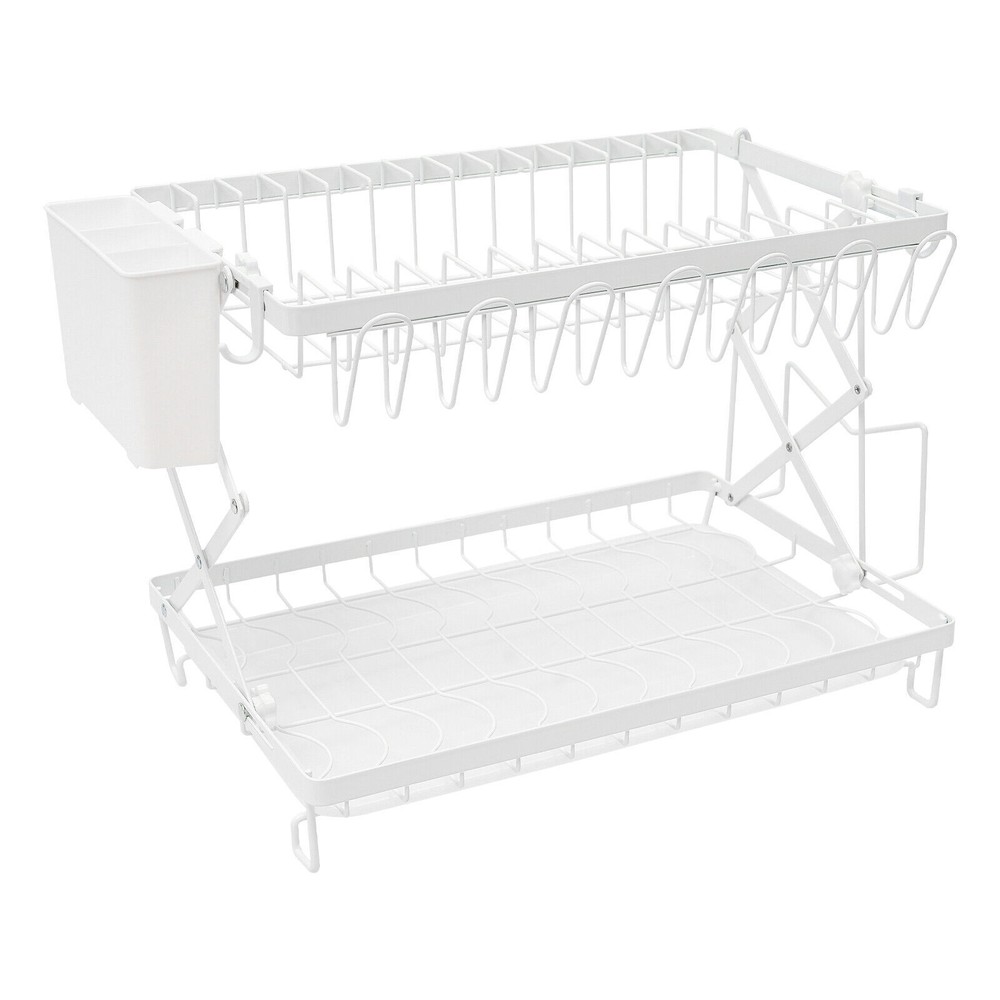 2 Tier Dish Drying Rack for Kitchen, Foldable Dish Drying Rack, Dish Drying Rack