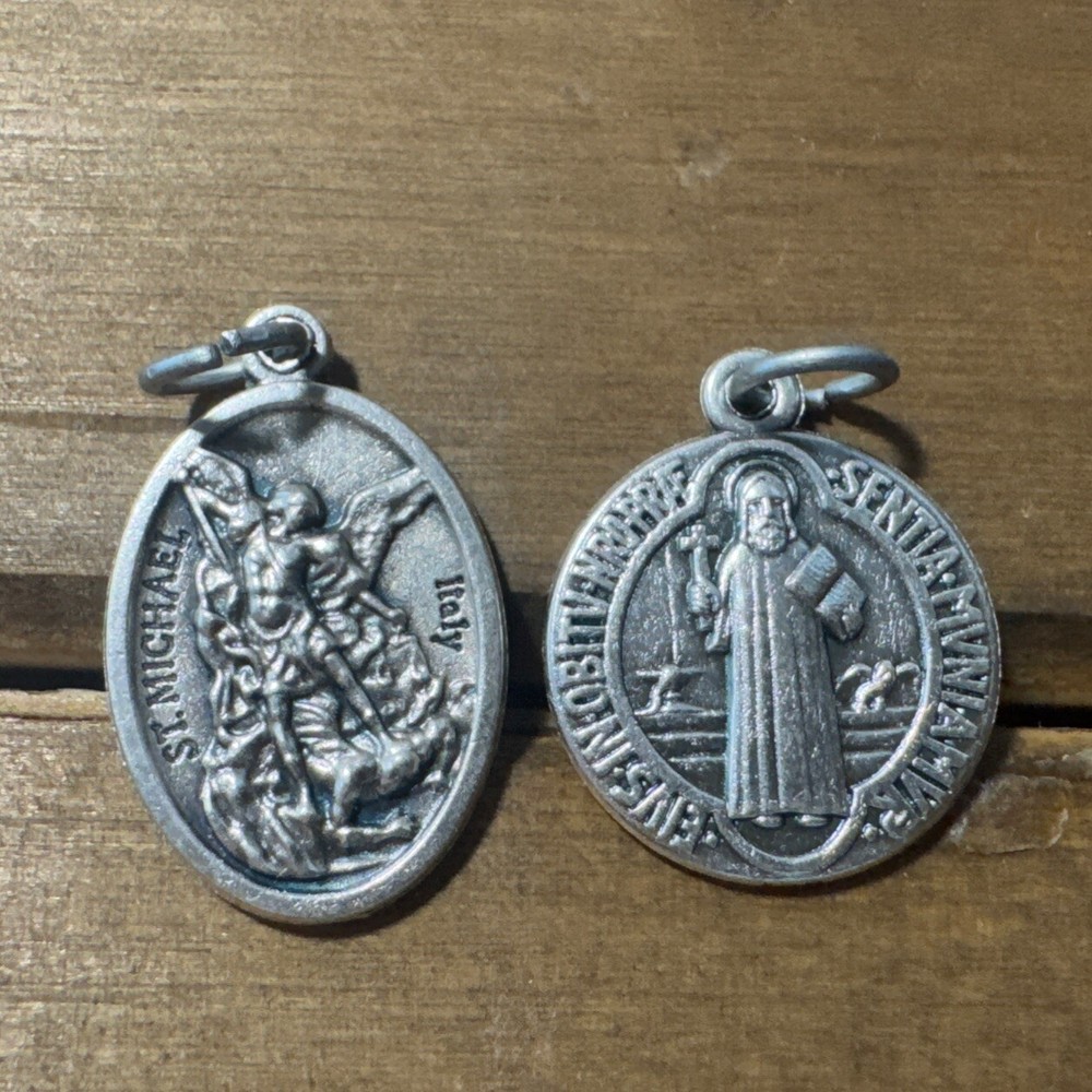 20 Decade Catholic Rosary- St Benedict & St Michael Medals- Handmade