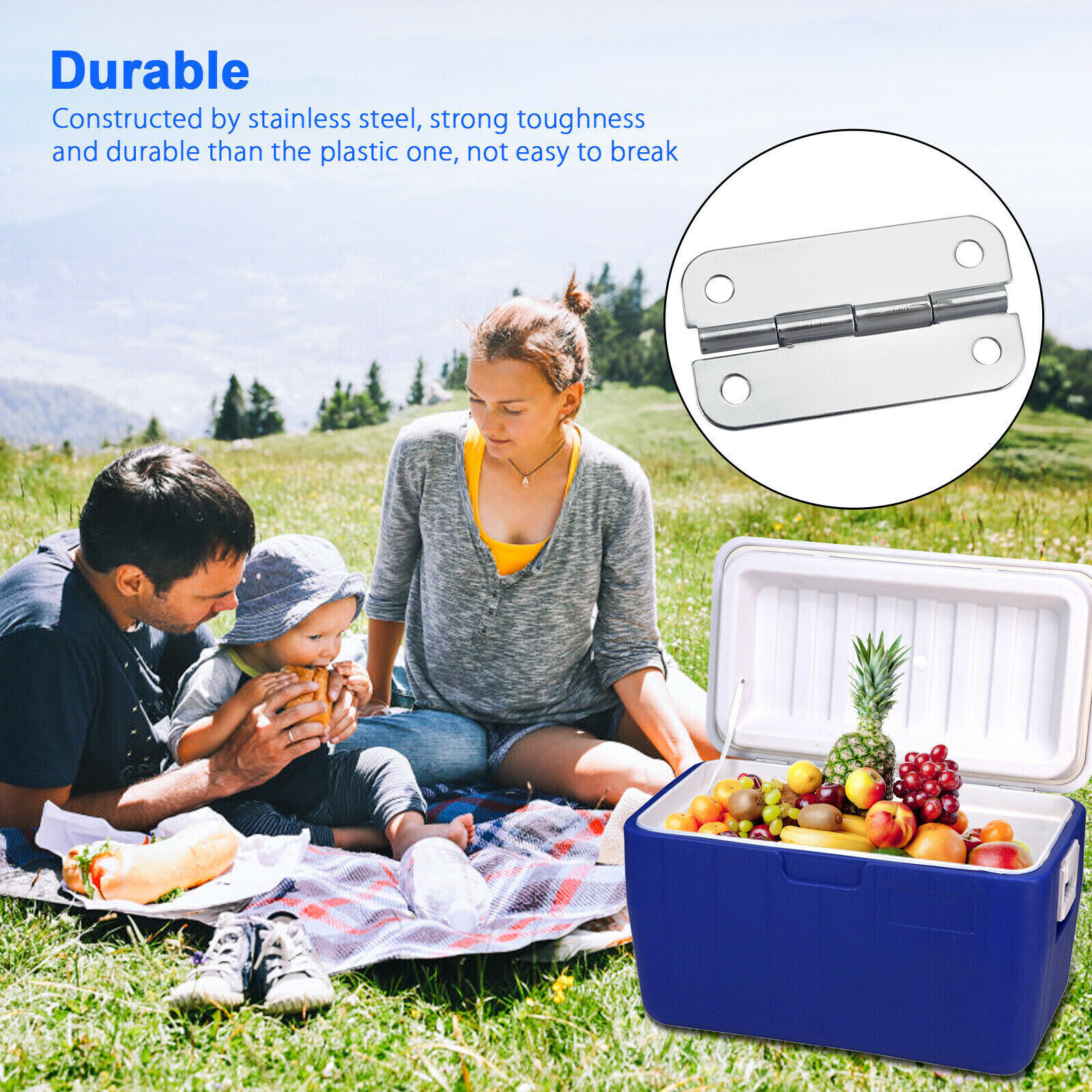 3 PCS Cooler Hinges for Igloo Ice Chests, Stainless Steel Hinges Replacement