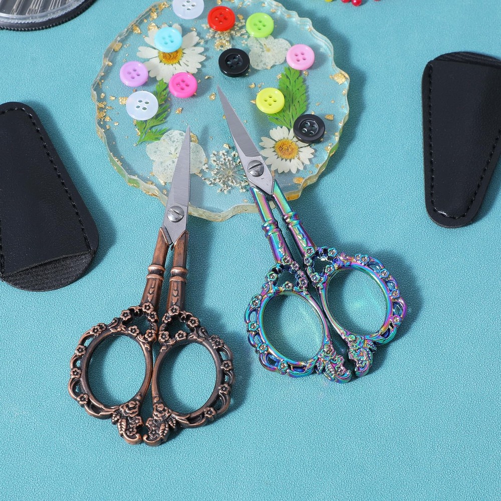 2 Pcs Pretty Embroidery Scissors Small Crochet Thread Scissors