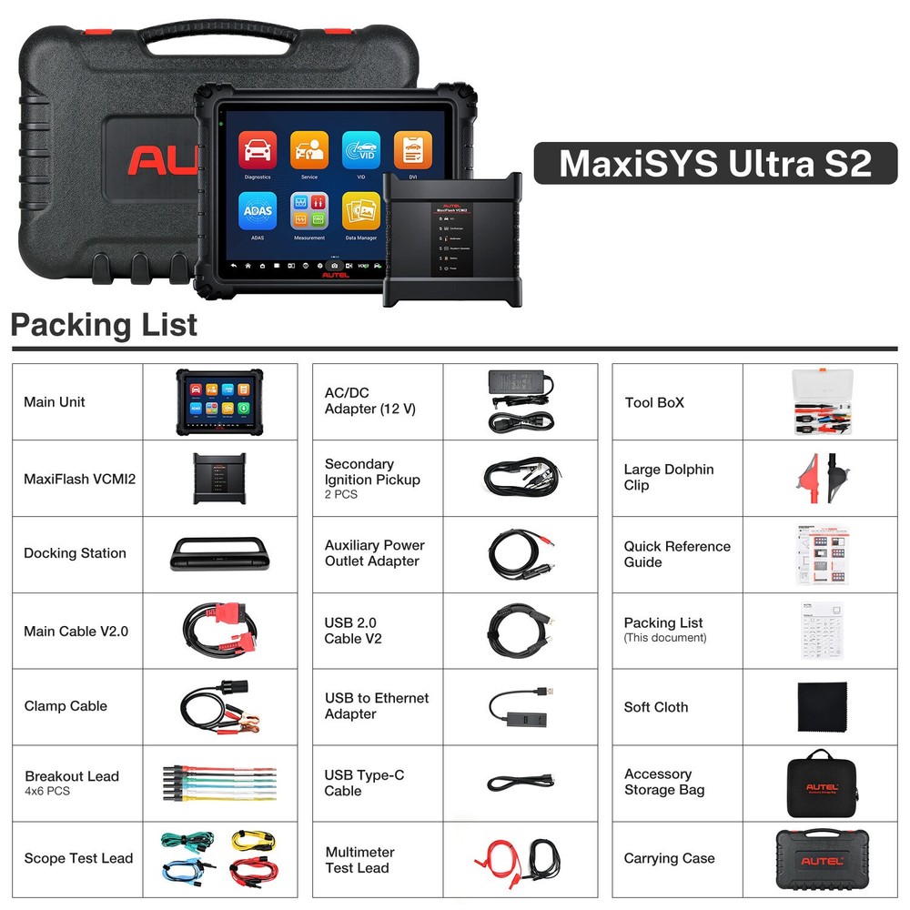 Autel MaxiSYS Ultra S2 Diagnostic Scanner VCMI2 Programming Coding, 48+ Service