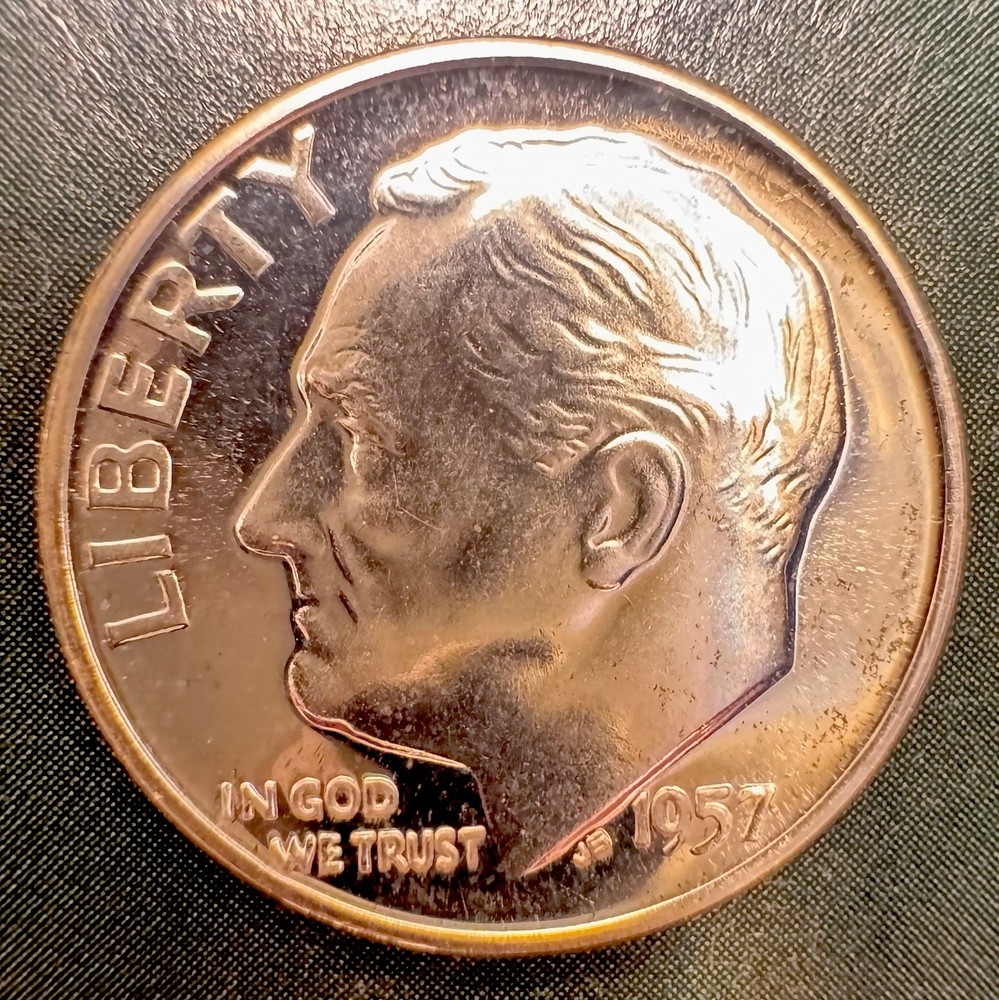 1957 dime no mint mark Proof Uncirculated