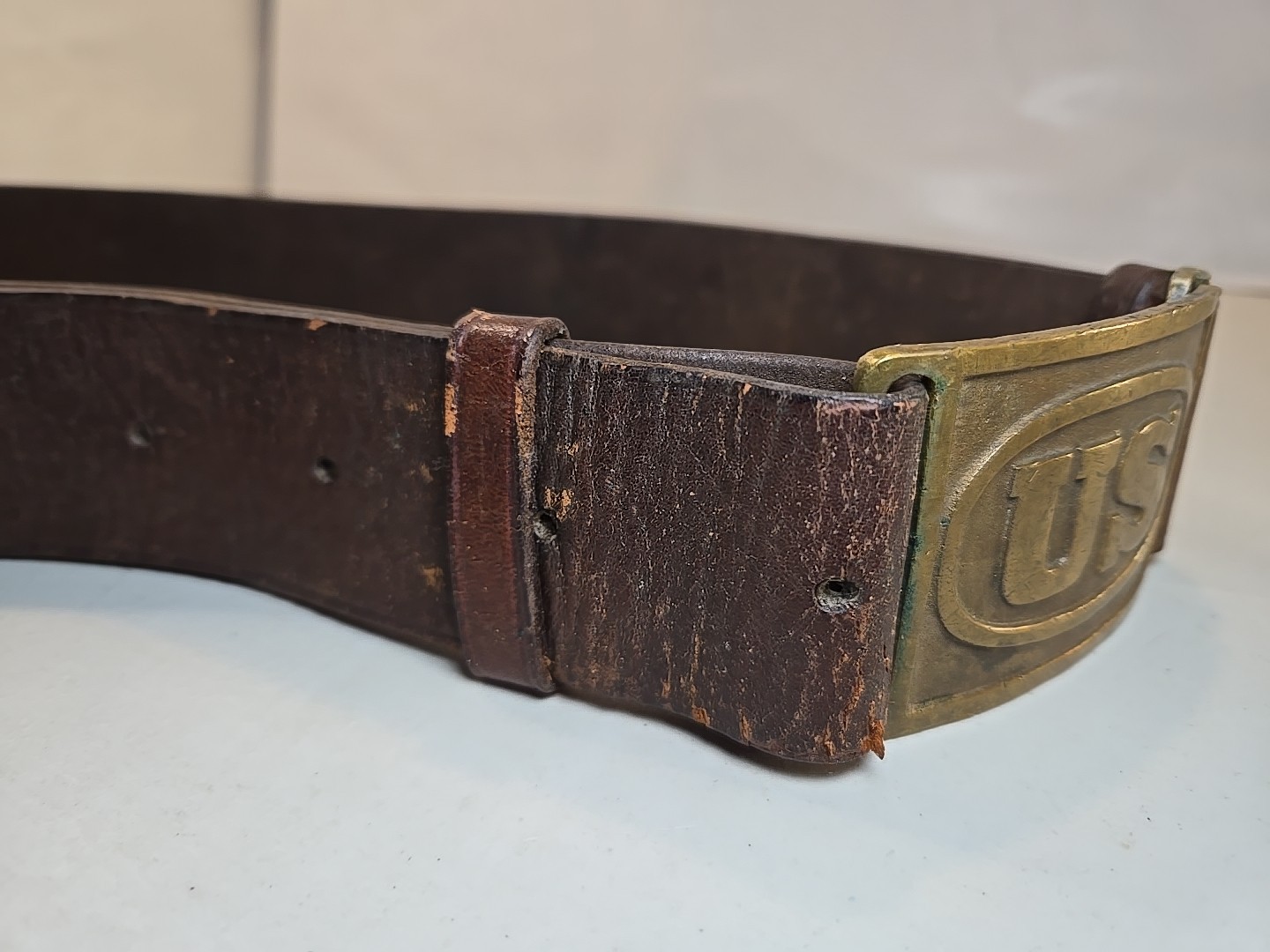 Indian Wars Army Model 1874 Leather Belt w/US Buckle-Rock Island Arsenal 11 Cav
