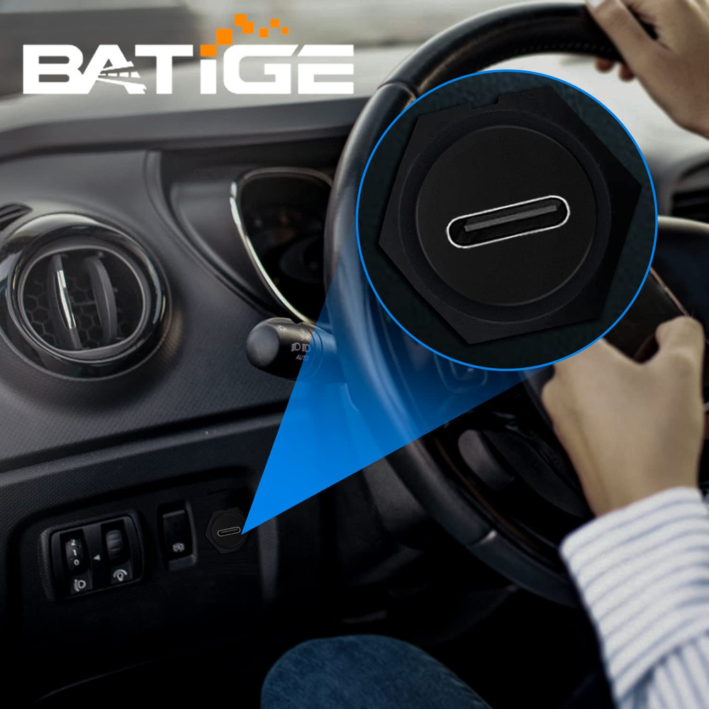 5/8" round Hole Small Type C 3.1 Car Flush Mount Cable USB C 3.1 Panel Mount Mal