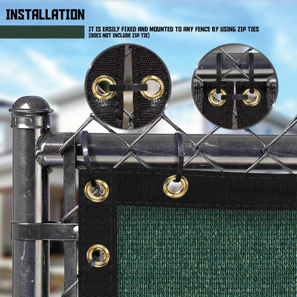 4' 5' 6' 8' Privacy Fence Screen Garden Yard Windscreen Mesh Shade Cover Green