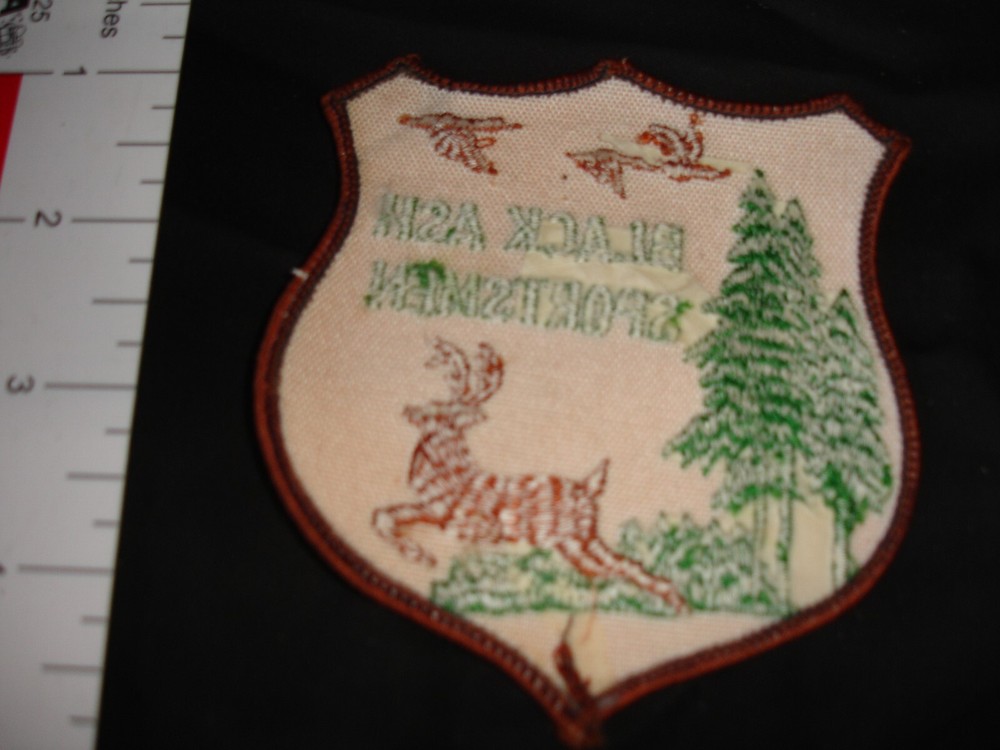 Black ash sportsmen vintage patch