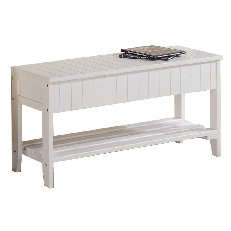 Solid Wood Shoe Bench Storage Easy Assembly Strong Construction Durable Unit New