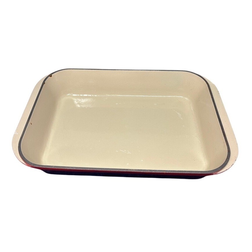 Le Creuset #40 Cerise Red Enameled Cast Iron Rectangular Roaster Casserole Dish