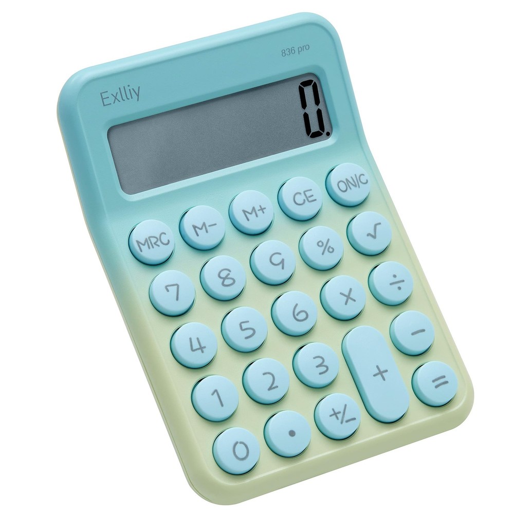Pocket Calculator 8 Digit Small Desktop LCD Display Gradient Green 1 PCS