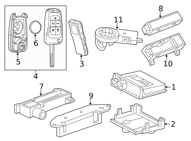 Genuine GM Ignition Lock Key Transmitter Antenna Bracket 22779311