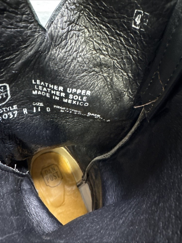 Dan Post Hand Crafted Exotic Black Python Boots Size 11D Leather Upper