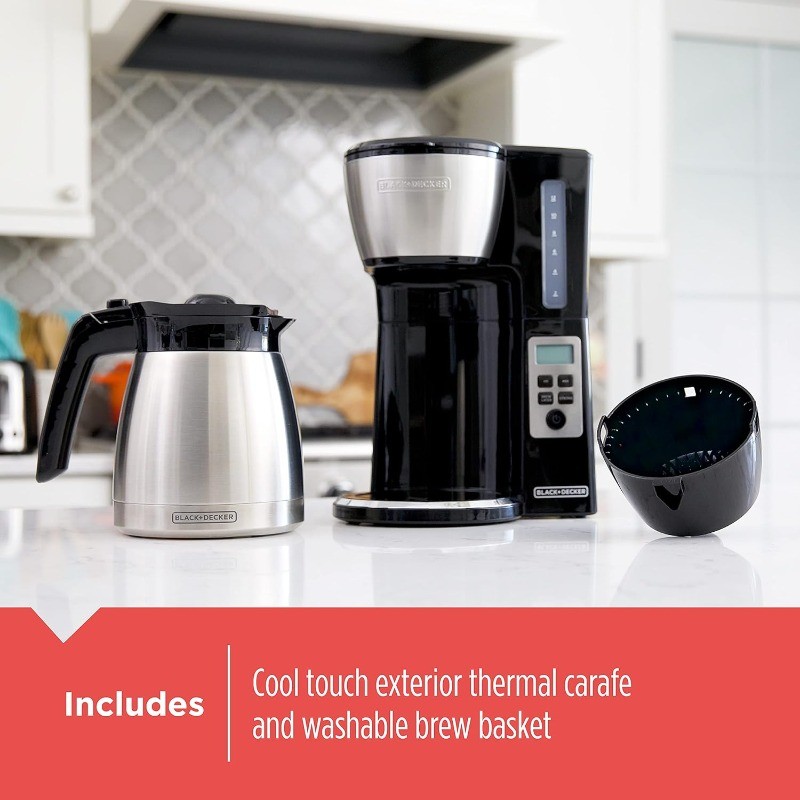 12Cup Thermal Programmable Coffee Maker with Brew Strength and VORTEX Technology