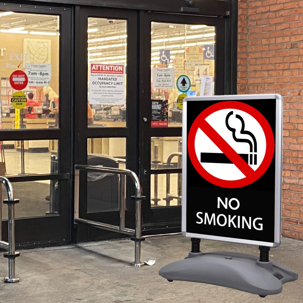 poster display rack 23" x 33", double-sided, water injection base with spring