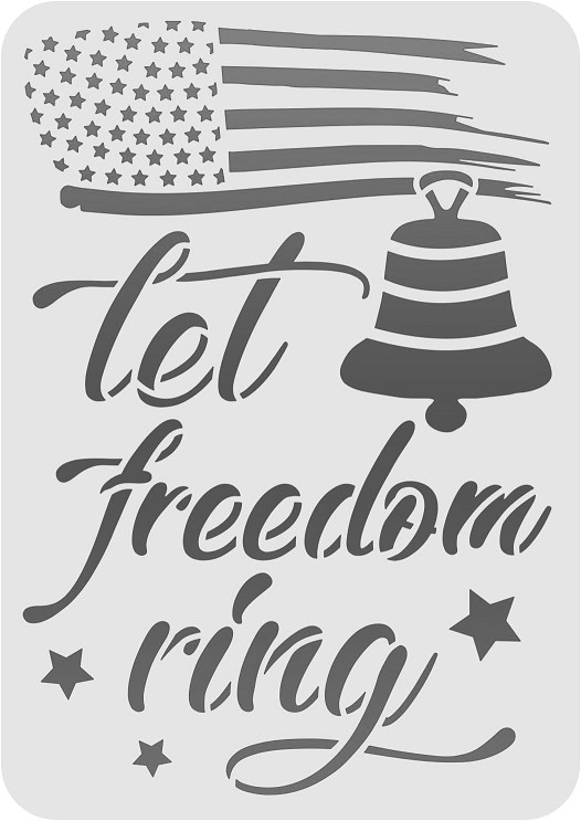 7"x10" Clear Plastic Stencil - Independence (RO251)