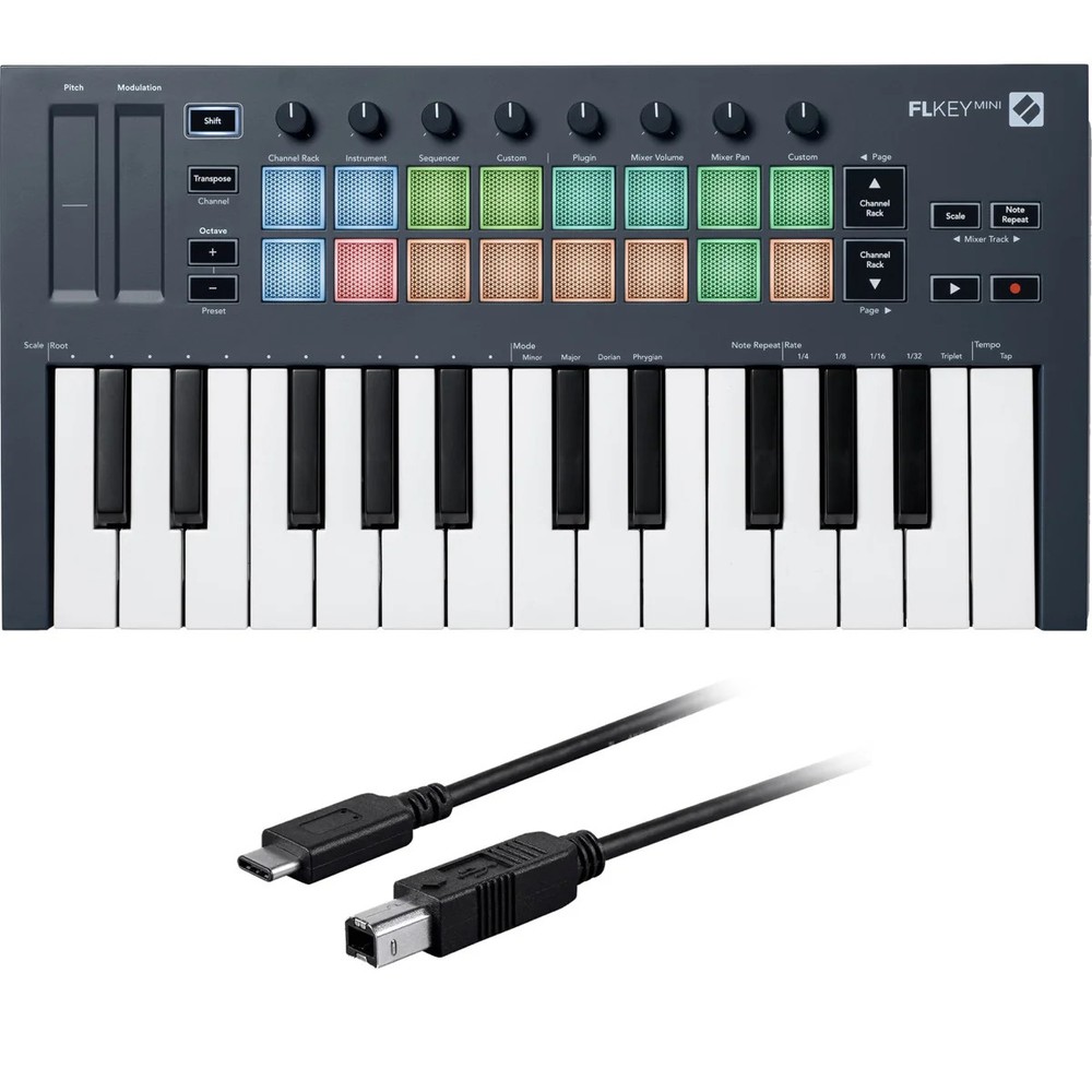 Novation FLkey Mini USB-MIDI Keyboard Controller for FL Studio CABLE KIT