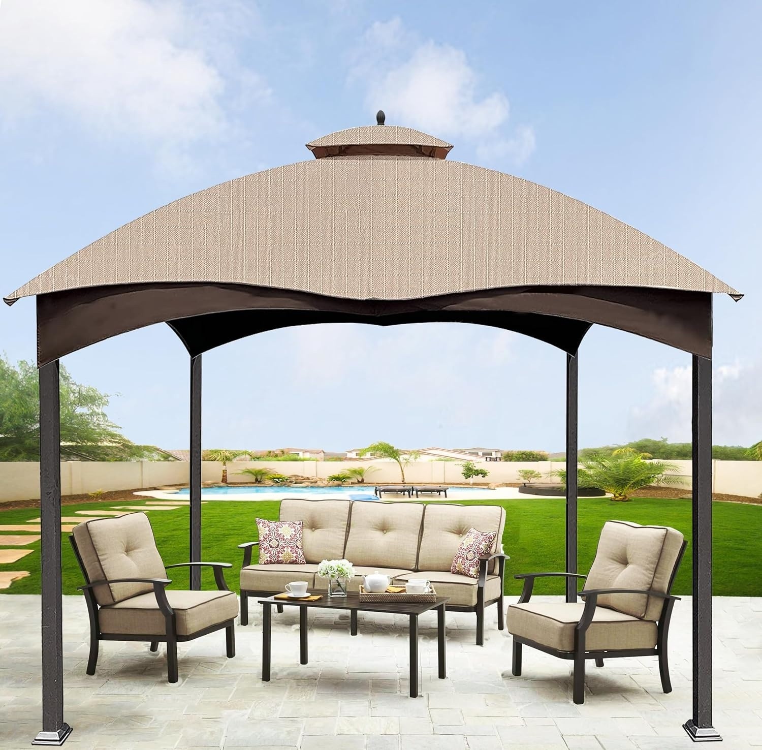 Replacement Top for Lowe's Allen Roth 10X12 Gazebo - Waterproof & UV Protection