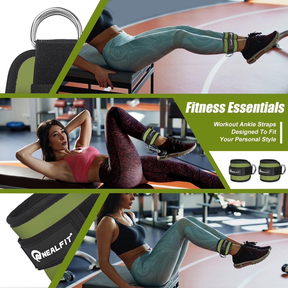 NEALFIT Ankle Strap for Cable Machine, Gym Ankle Cuff for Kickbacks, Leg Exte...