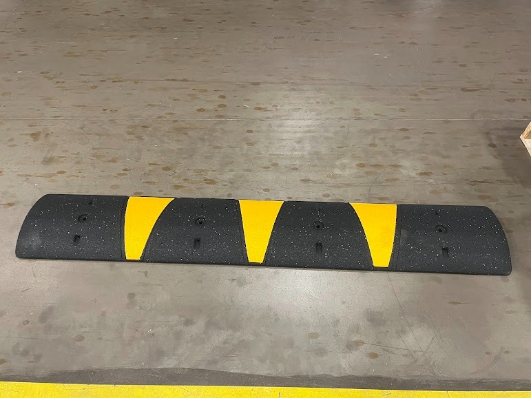 Plasticade® 6' Recycled Black Rubber Speed Bump