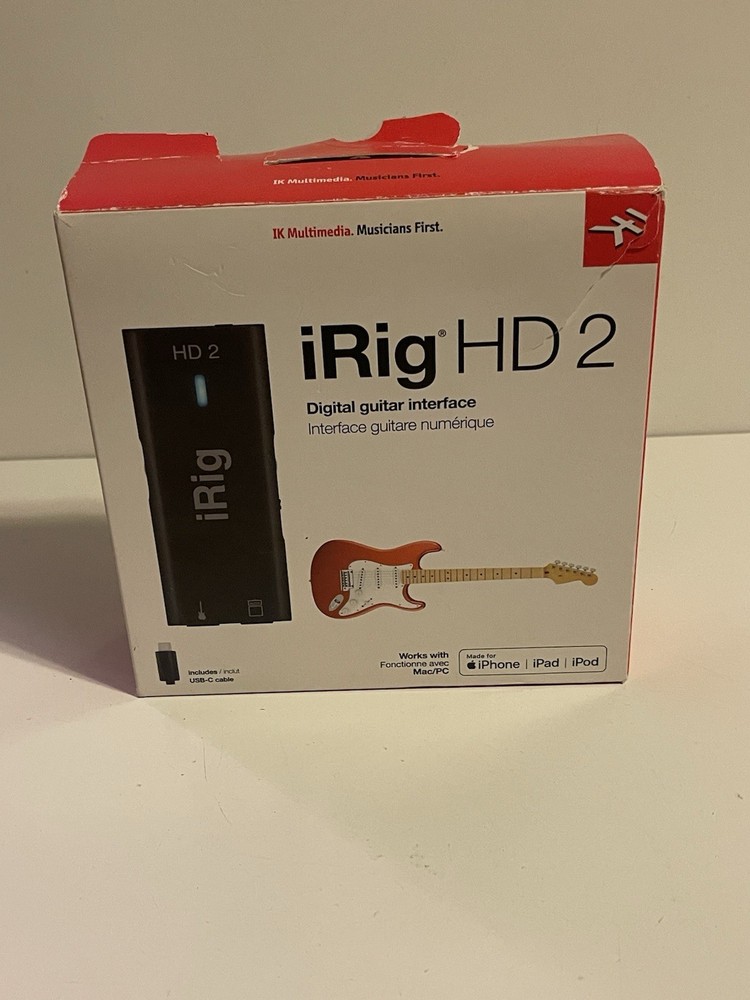 IK Multimedia iRig HD 2 Studio Quality Guitar Audio Interface for iOS/MAC/PC B4