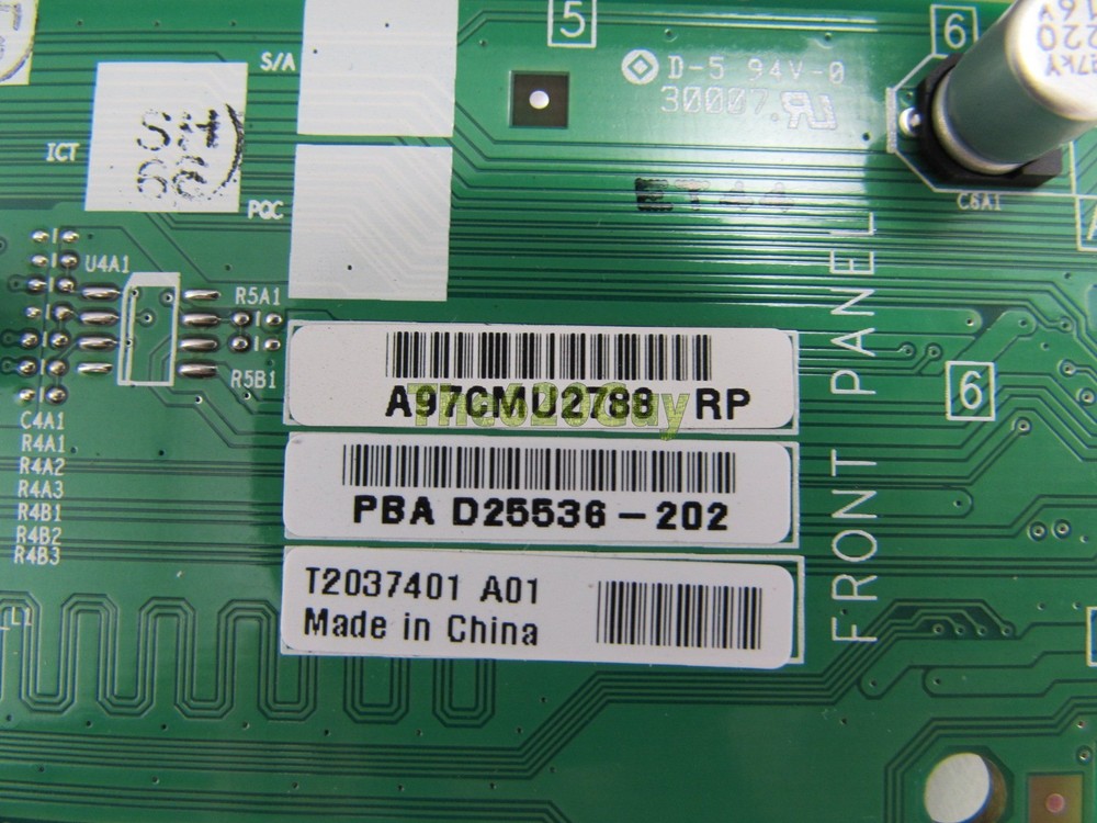 Intel SR2500 ASR2500FP Server Front Buttons VGA Control Panel Board D25536-202