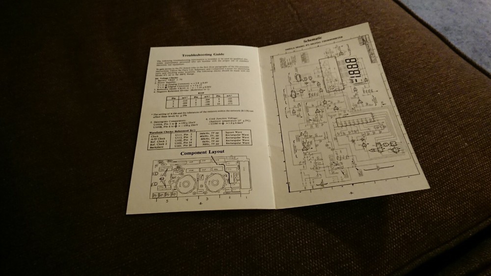Omega Model 871 Digital Thermometer Instruction Operator's Manual schematic