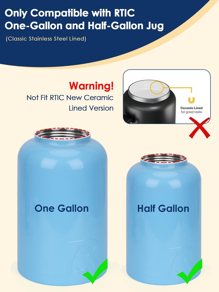 Jug Lid for RTIC - Improved Replacement Cap Compatible with RTIC One Gallon a...