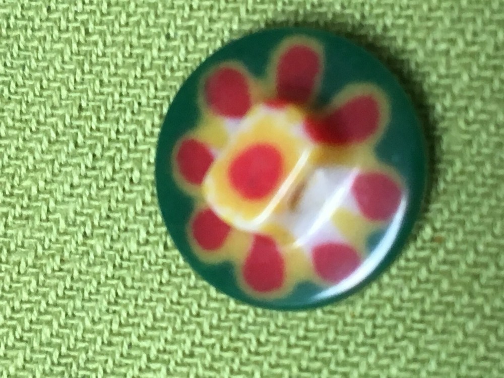 Vintage Button plastic La Mode millefiori cookie mod plastic button 1/2"