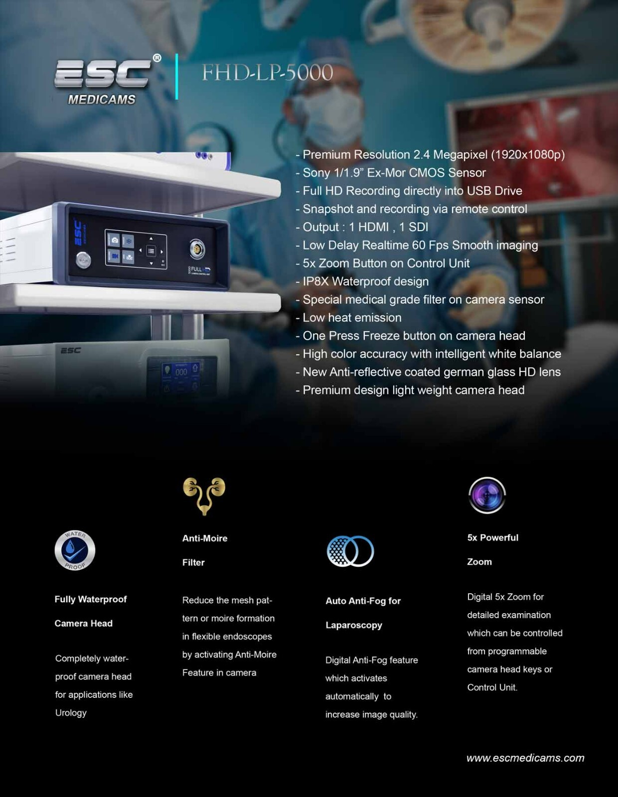 Full HD Endoscopy Laparoscopic Camera for Storz Stryker Medical Rigid Endoscope