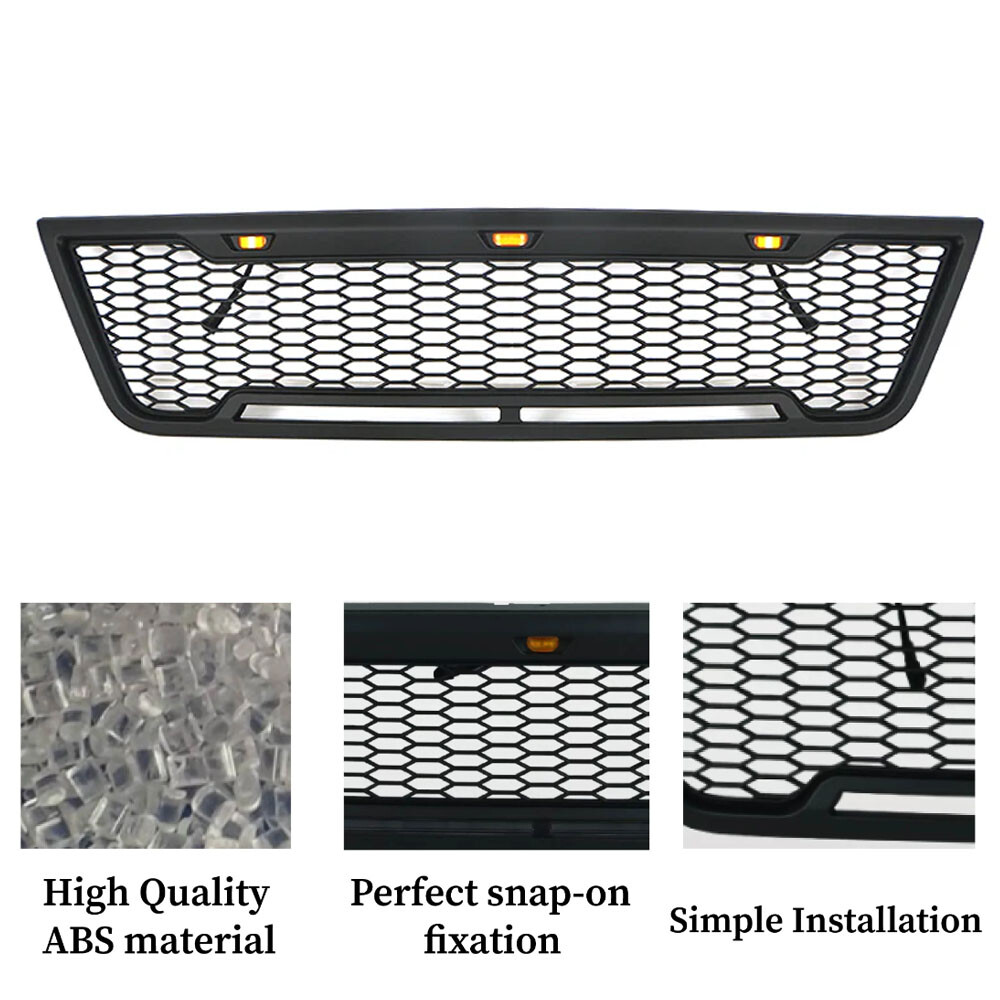 Front Grille for 2003-2007 Econoline E150 E250 E350 Grill with LED Light Bars