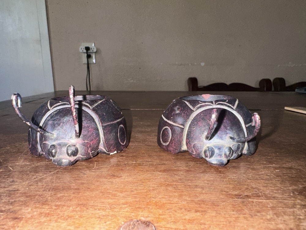 2 Ladybug Candle Holders Cute