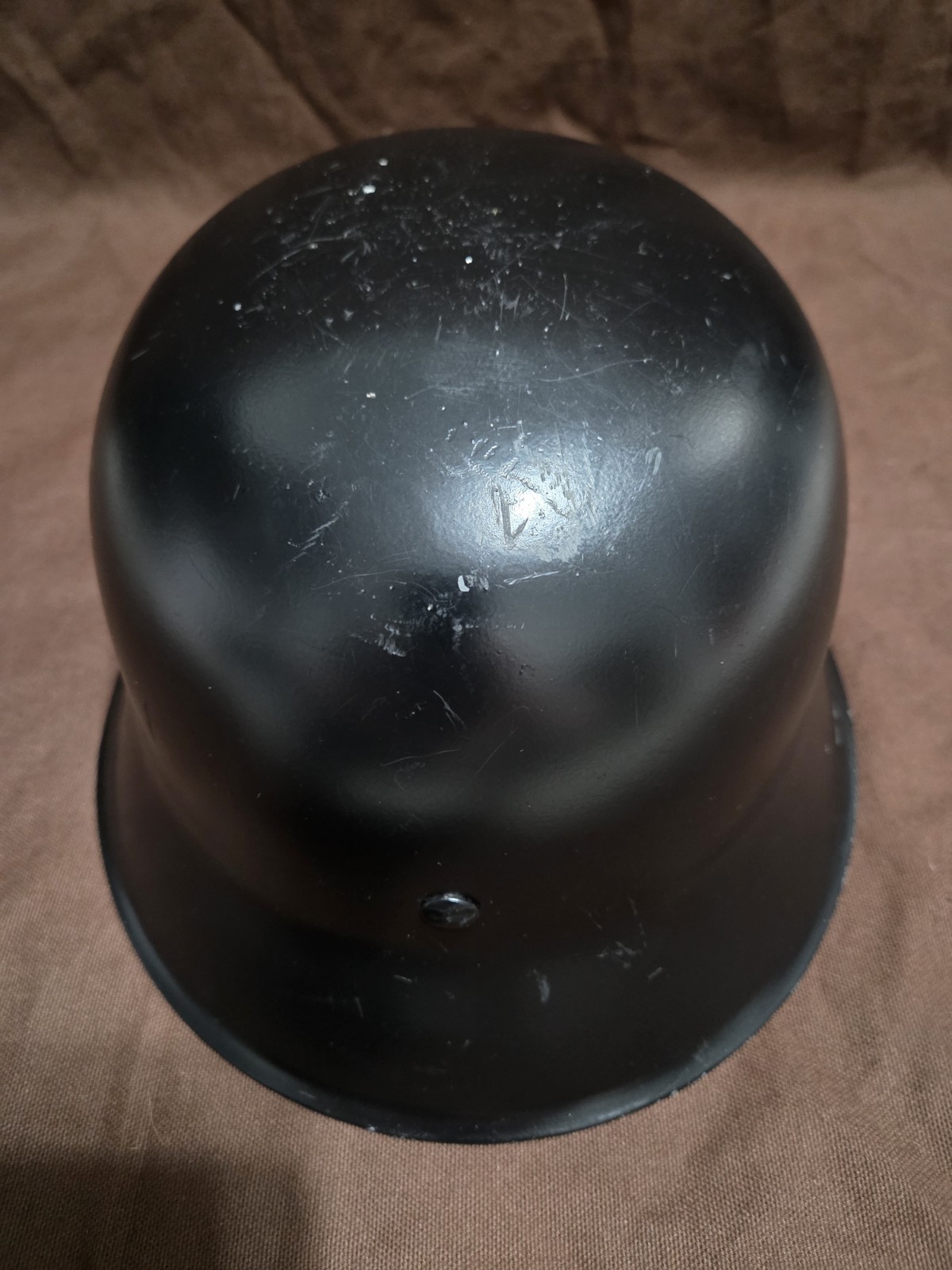 WWII German Repro Helmet Painted Black
