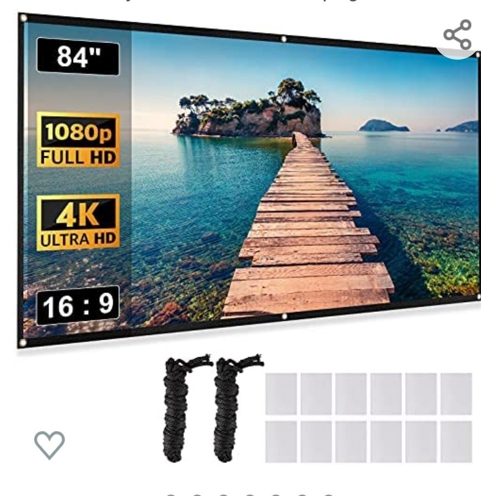 Meauro Projector Screen, 84 Inch 16:9 HD