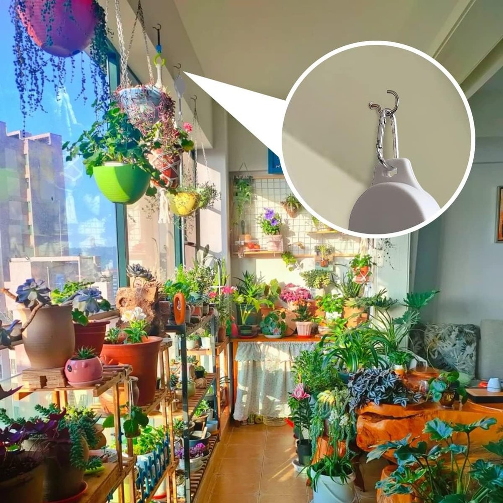 2 Pack Retractable Plant Pulley Adjustable Hanging Flower Basket Hook type