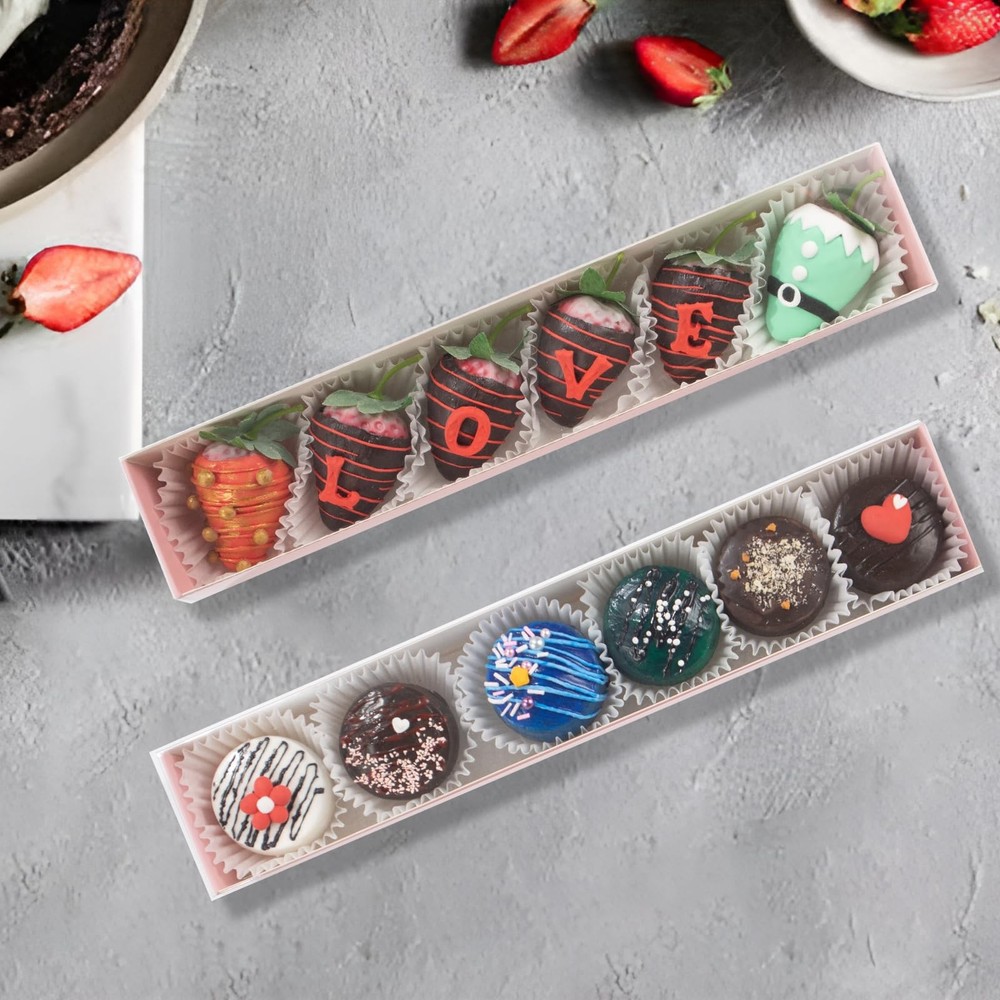 15Pack 12x2¼x2 Inches Strawberry Boxes Macaron boxes Chocolate Truffle Boxes ...