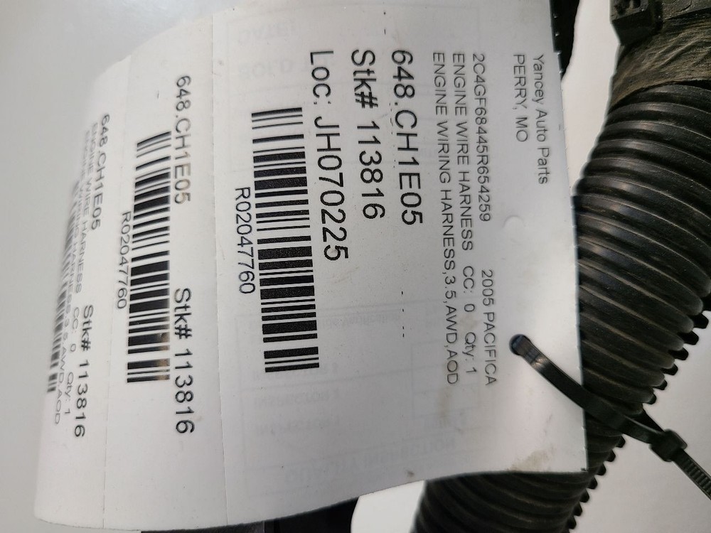 2005 CHRYSLER PACIFICA ENGINE WIRING HARNESS 3.5L AWD AOD