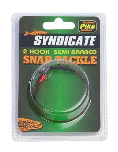 2 HOOK SEMI BARBED SNAP TACKLE SIZE 4 - Pike